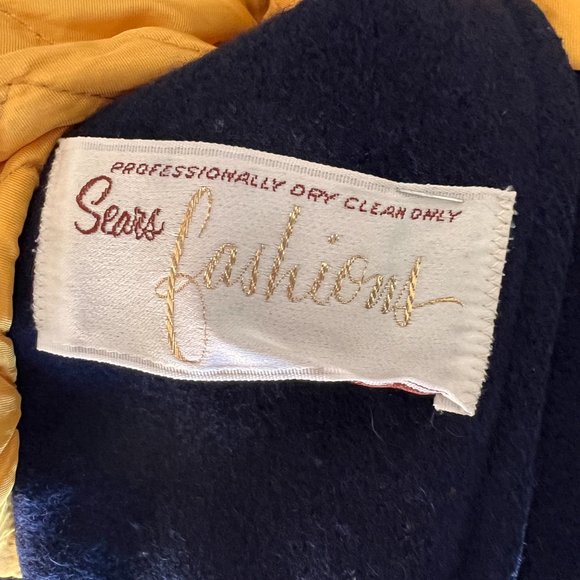 60's Navy Blue Pea Coat - Size Medium/Large -Sears - Picture 10 of 13